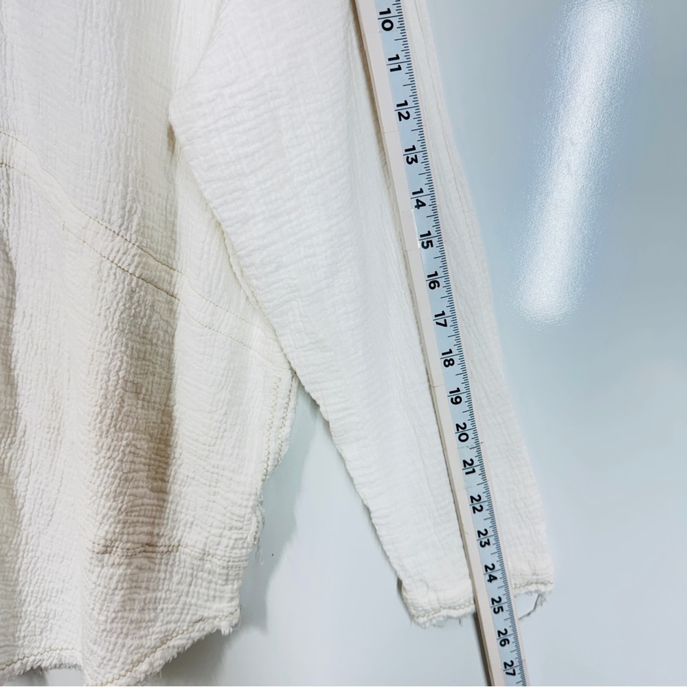 Free People We The Free Summer Daydream Buttondown Gauze XS Ivory Boho Casual - Picture 8 of 12